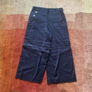 Ann Taylor Midnight Blue Buttoned Sailor Trousers - Sz 2